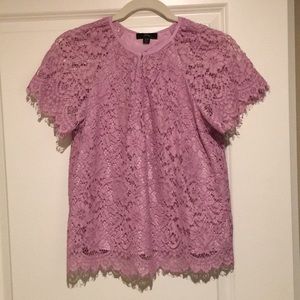 J. Crew Lace Sleeve Top